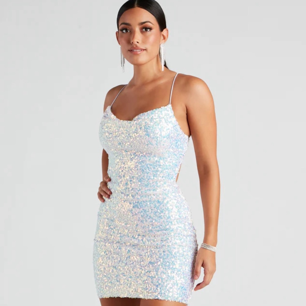 Windsor Formal Sequin Open Back Dress- Size M